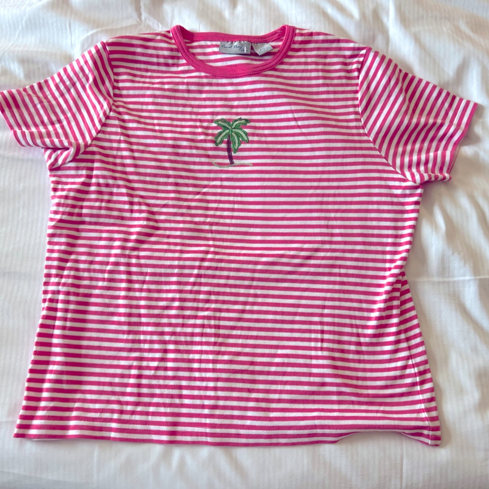 Soft Summer pink Stripe Cotton Tee